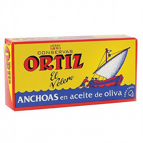 ילה אנשובי בשמן זית של המותג הספרדי היוקרתי ORTIZ